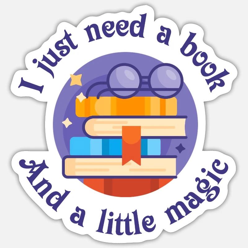 I just need a book and a little magic. Wizard Sticker size S (10 x 10 cm)