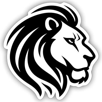 lion - Sticker size S (10 x 10 cm) - white matte - Front