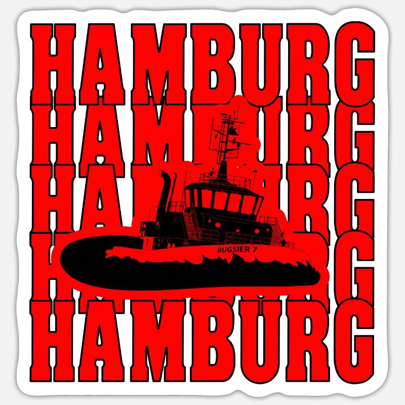 Hamburg Bugsier 7 - Sticker size S (10 x 10 cm) - white matte