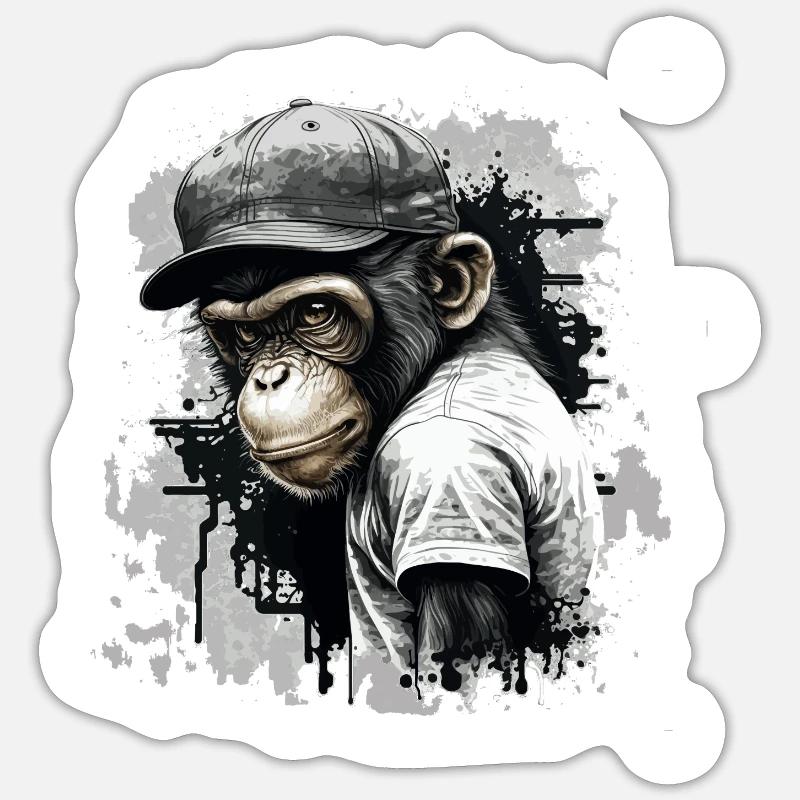 mignon bébé singe Sticker taille S (10 x 10 cm)