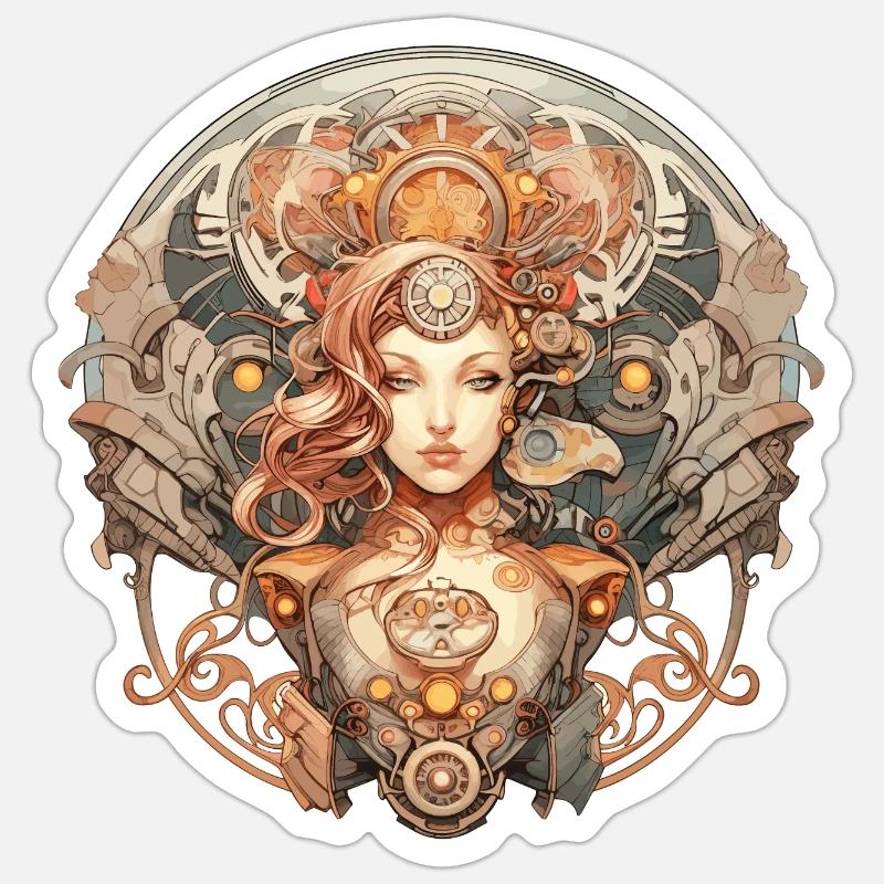 Beauté ex Machina 10 - Sticker taille S (10 x 10 cm) - blanc mat