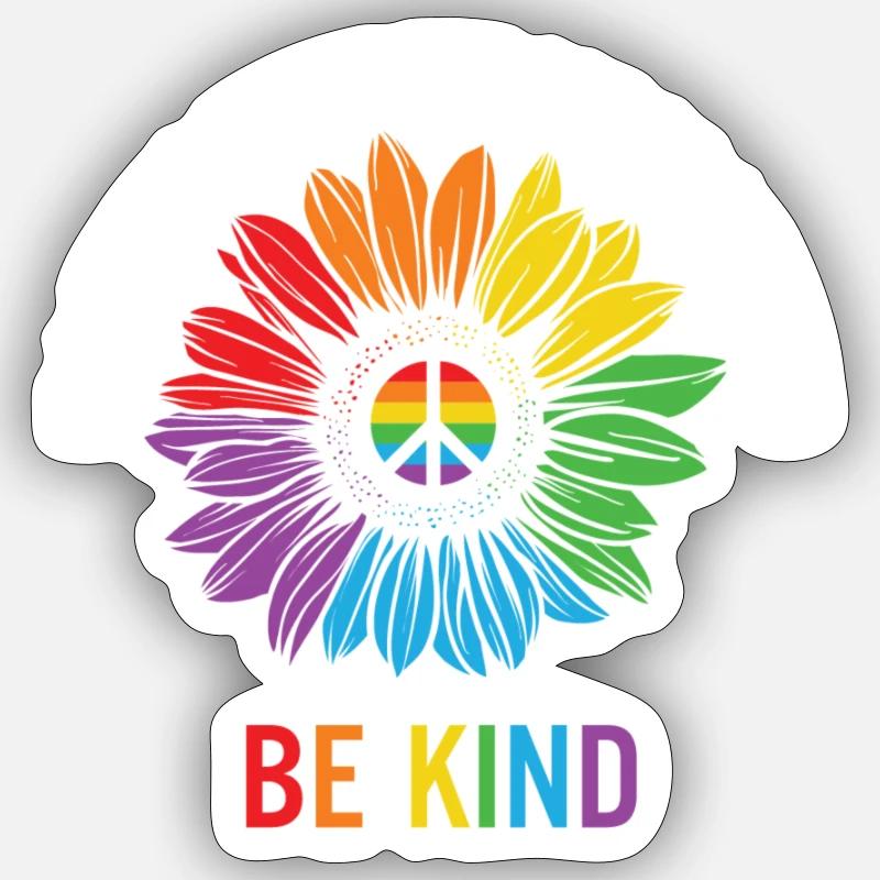LGBT Design - BE KIND Design - Sticker size S (10 x 10 cm) - white matte