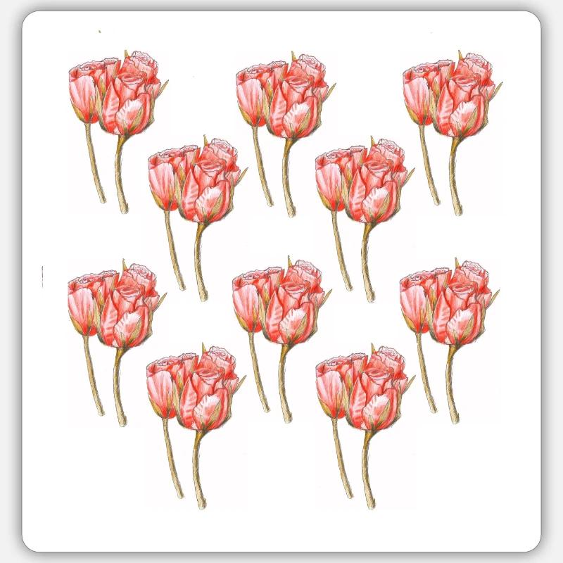 Roses - Sticker size S (10 x 10 cm) - white matte