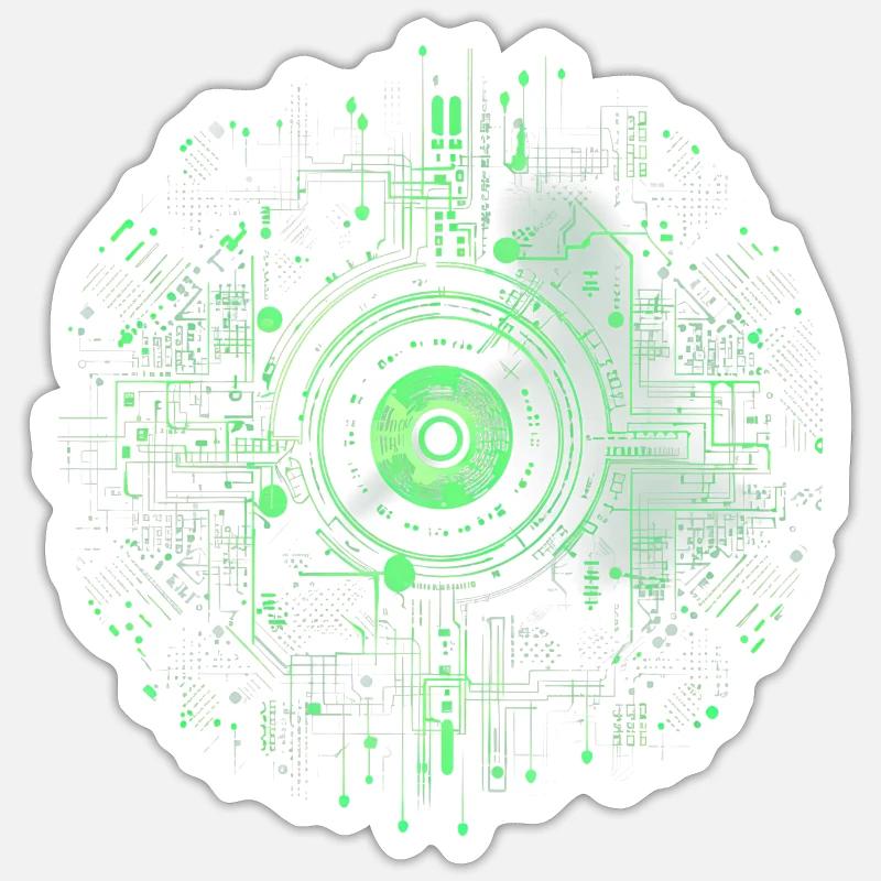 Matrix Style, Zeichen, Symbole, Cyber, SciFi, Code - Sticker Größe S (10 x 10 cm) - Mattweiß