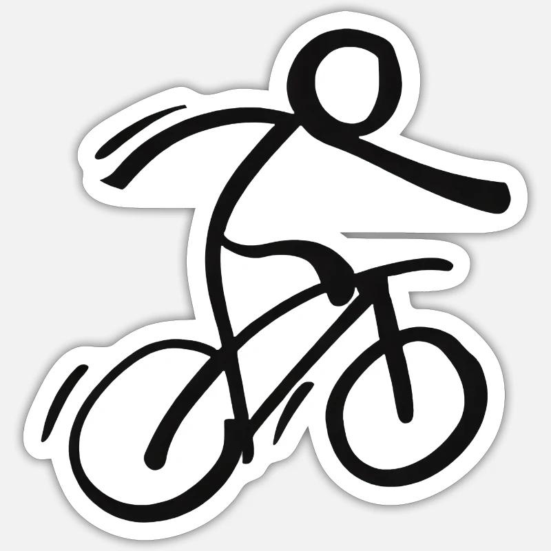Course cycliste - Sticker taille S (10 x 10 cm) - blanc mat