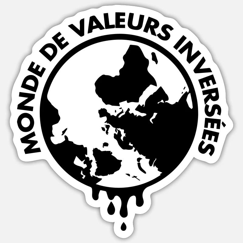 Monde De Valeurs Inversées - Sticker taille S (10 x 10 cm) - blanc mat