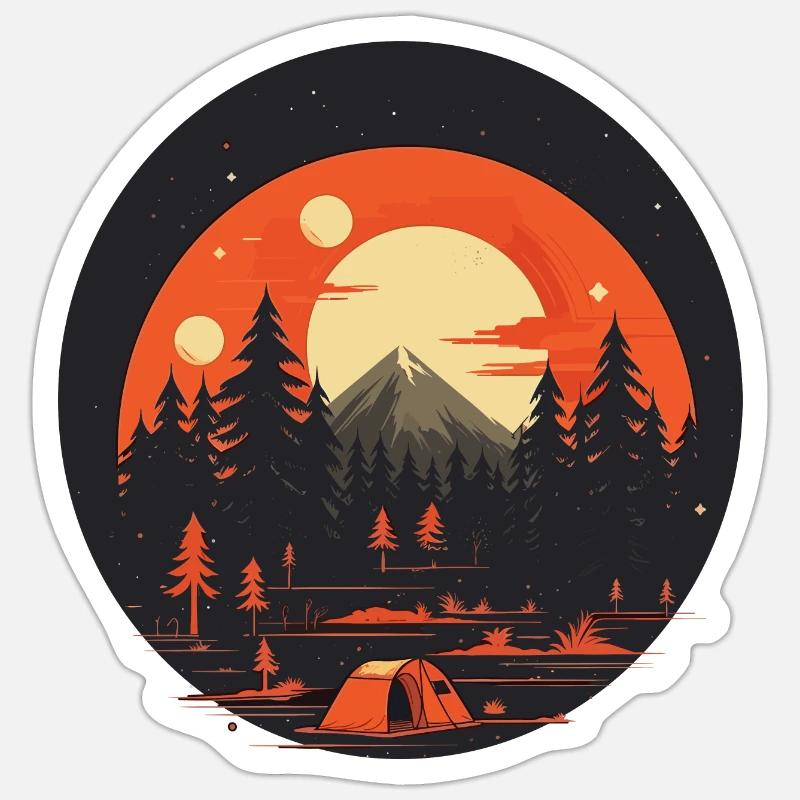 camping Sticker size S (10 x 10 cm)