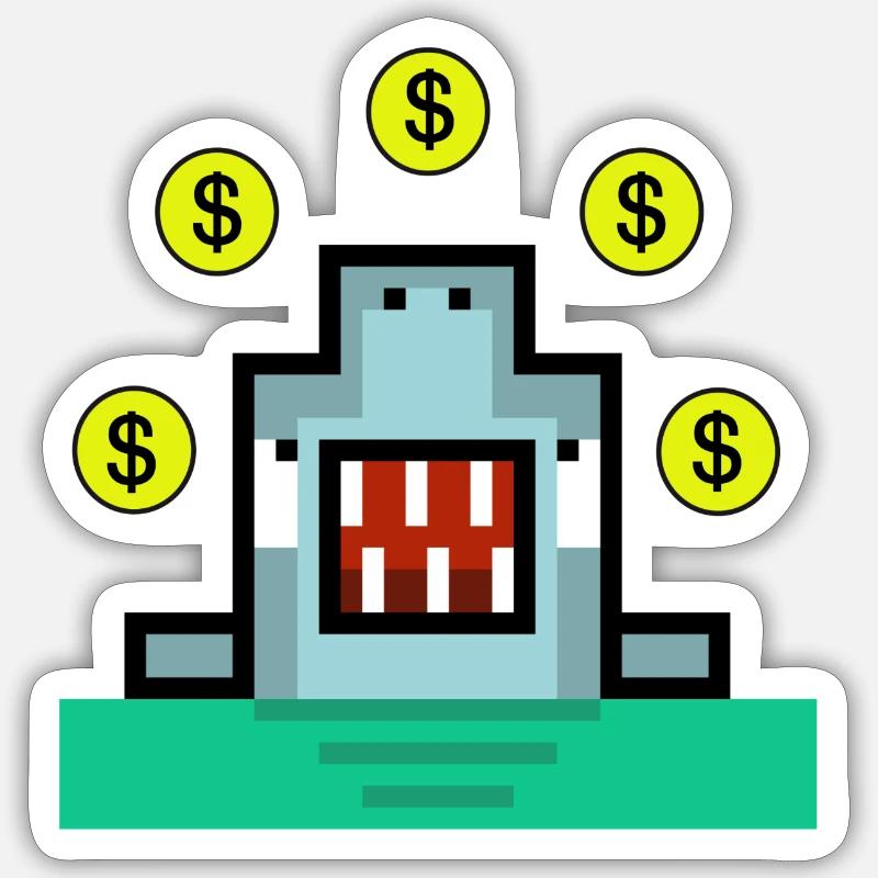 Jongleur de requin dollar Sticker taille S (10 x 10 cm)