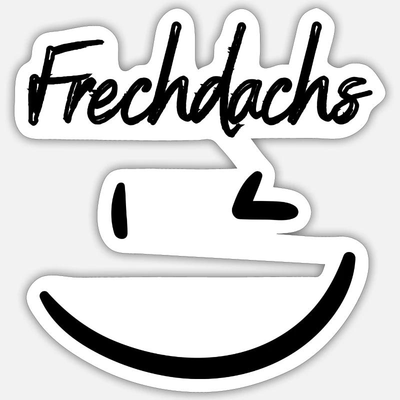 Frechdachs schwarz Sticker Größe S (10 x 10 cm)