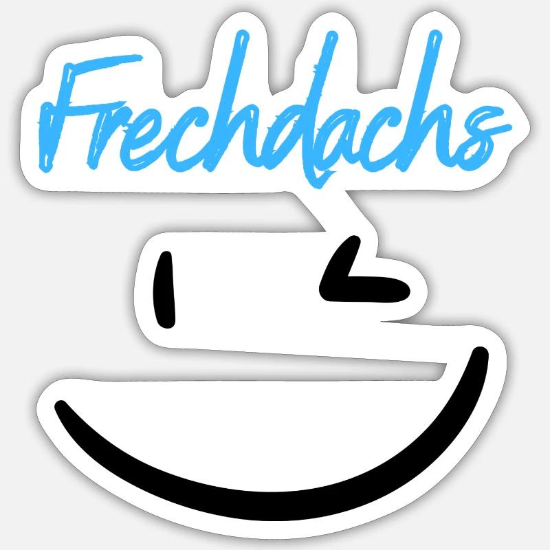 Frechdachs blau - Sticker Größe S (10 x 10 cm) - Mattweiß