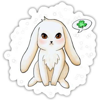 Bunny - Sticker size S (10 x 10 cm) - white matte - Front