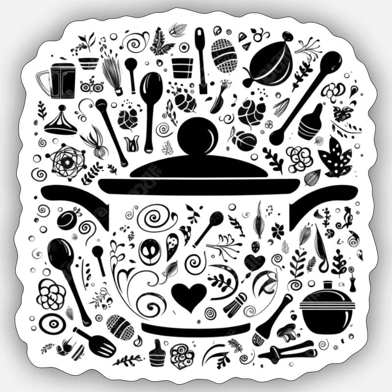Marmite et plus - Sticker taille S (10 x 10 cm) - blanc mat