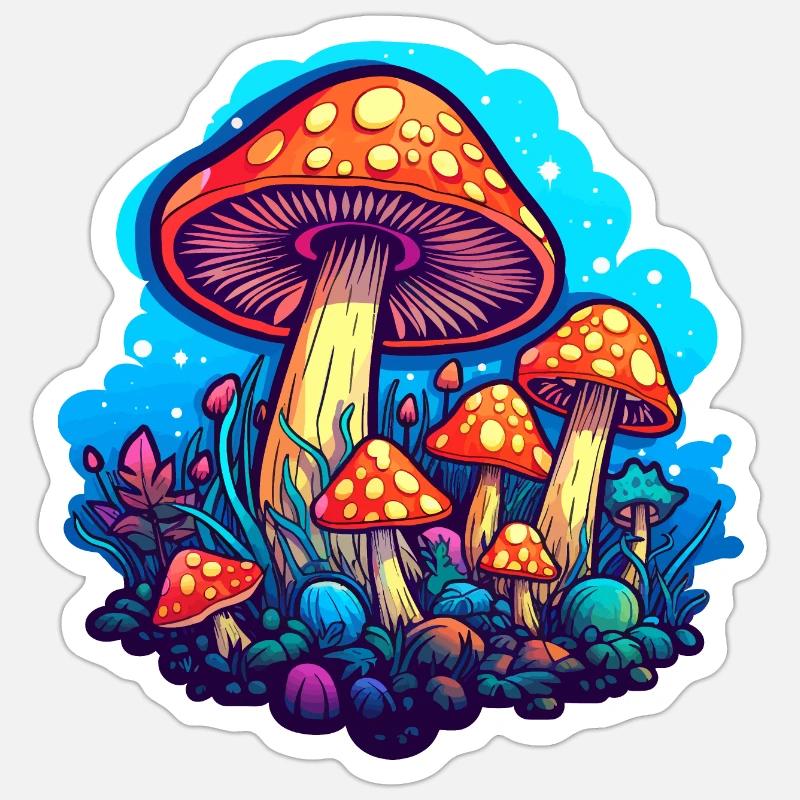 Magic champi - Sticker size S (10 x 10 cm) - white matte