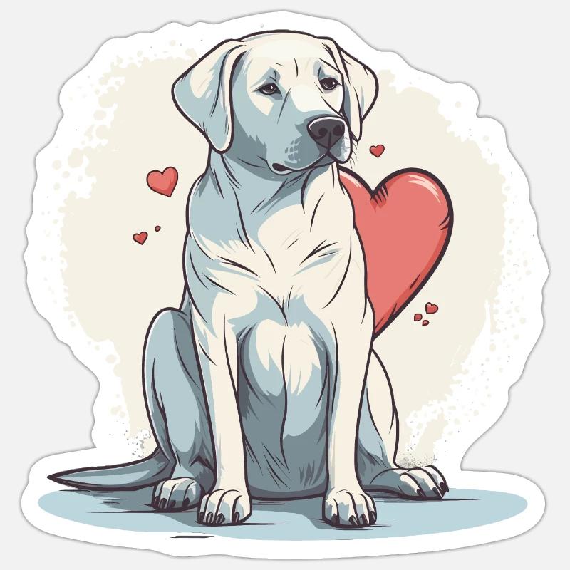 Amour pour les chiens - Sticker taille S (10 x 10 cm) - blanc mat