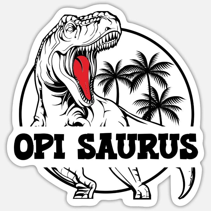 Opi Saurus Grosspapi Opa Schweiz - Sticker Größe S (10 x 10 cm) - Mattweiß