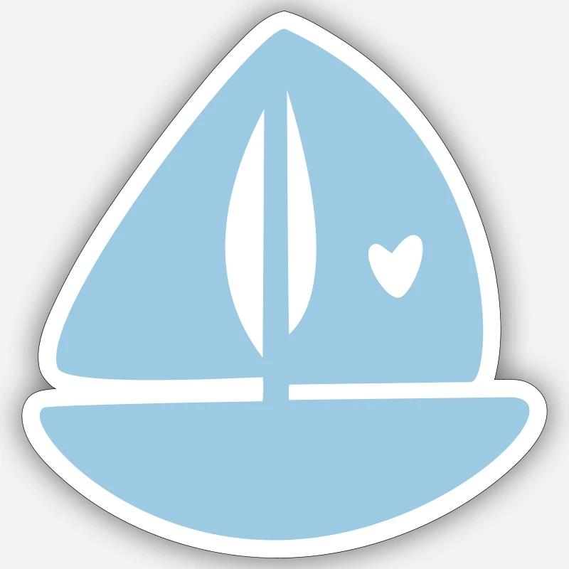 Segelschiff Boot - Sticker Größe S (10 x 10 cm) - Mattweiß