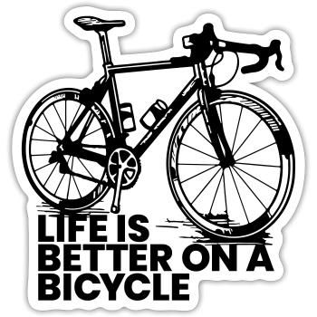 Fahrradfahren - Sticker Größe S (10 x 10 cm) - Mattweiß - Vorne