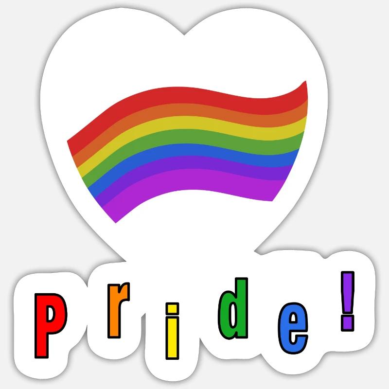 Rainbow flag Heart Pride Sticker Größe S (10 x 10 cm)