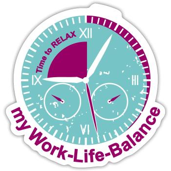 Time to relax clock clock relaxing relax modern - Sticker size S (10 x 10 cm) - white matte - Front