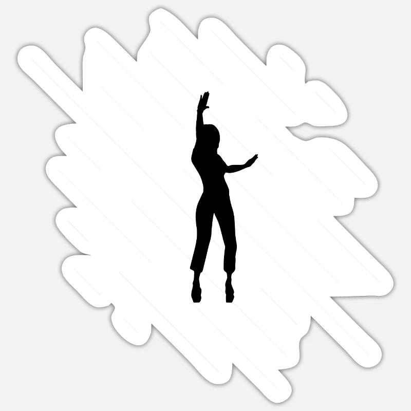 Danse Musique de danse - Sticker taille S (10 x 10 cm) - blanc mat