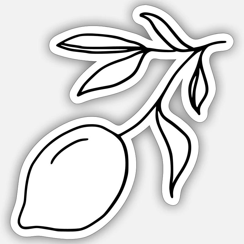 Lemon branch - Sticker size S (10 x 10 cm) - white matte