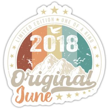 June 2018 Retro Vintage Birthday Gift 2018 - Sticker size S (10 x 10 cm) - white matte - Front