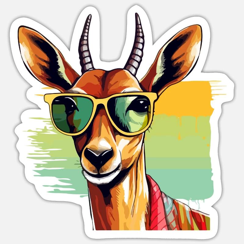 Mokka the antelope - Sticker size S (10 x 10 cm) - white matte