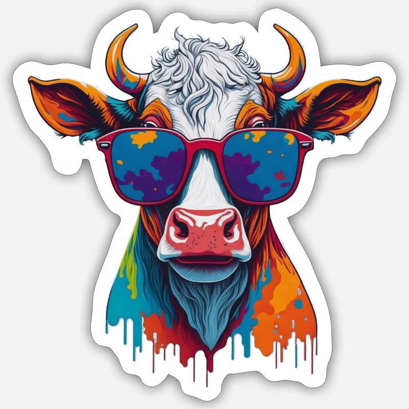 vache fraîche - Sticker taille S (10 x 10 cm) - blanc mat