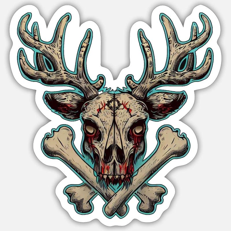 Zombie Deer Dead Evil Sticker taille S (10 x 10 cm)