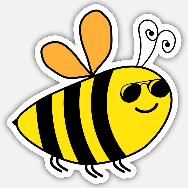 Bee - Sticker size S (10 x 10 cm) - white matte