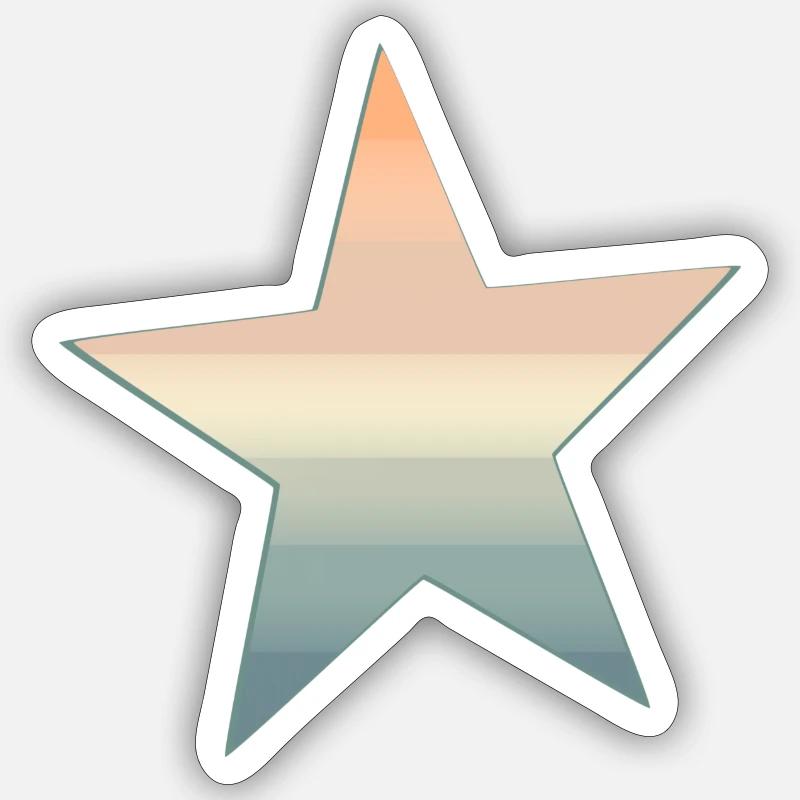 Farbiger Stern Sticker Größe S (10 x 10 cm)
