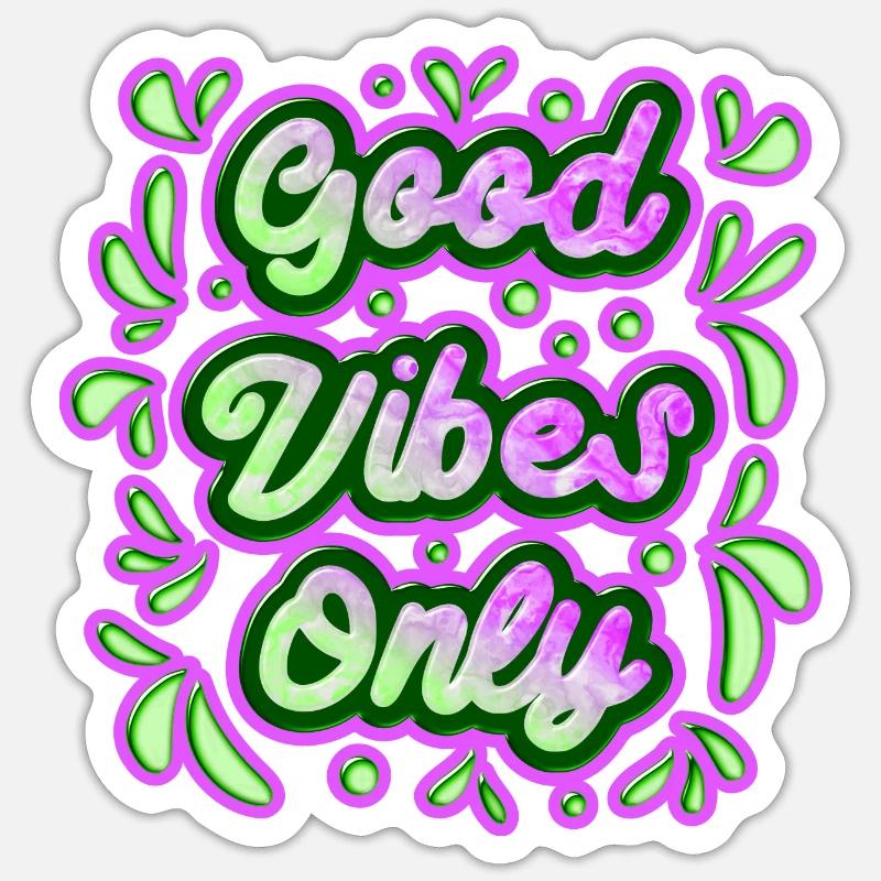 Good Vibes Only 2 - Sticker taille S (10 x 10 cm) - blanc mat