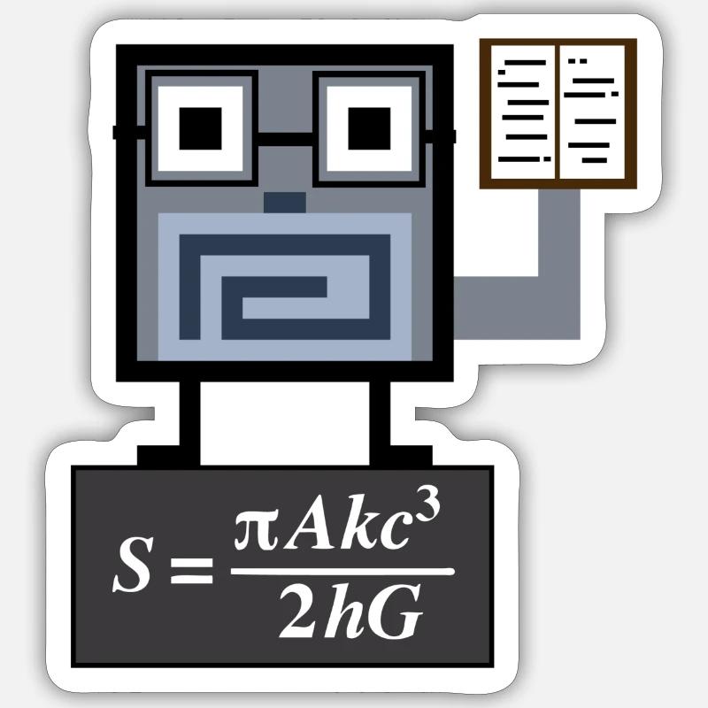 StephenHawkingKaulquappe - Sticker Größe S (10 x 10 cm) - Mattweiß