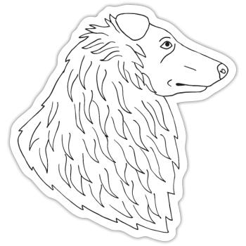 Collie - Sticker Größe S (10 x 10 cm) - Mattweiß - Vorne