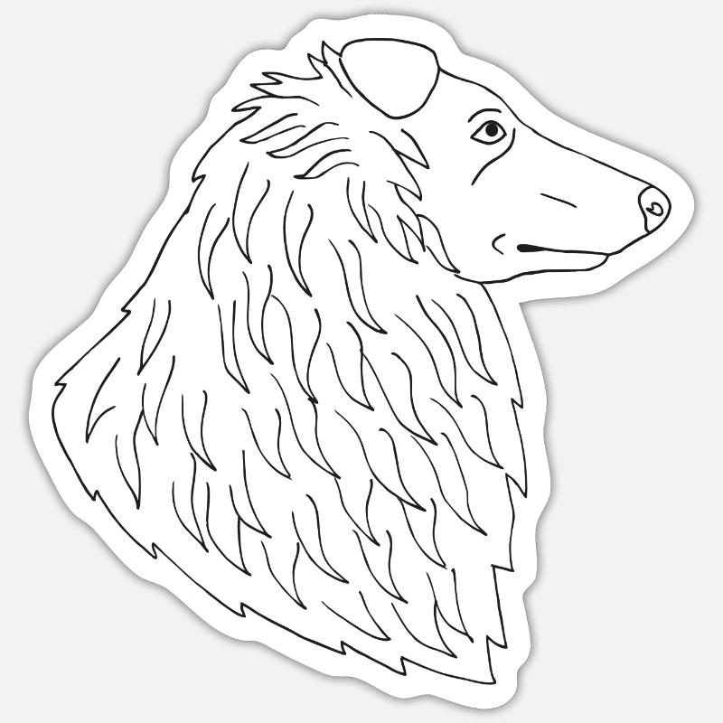Collie - Sticker Größe S (10 x 10 cm) - Mattweiß
