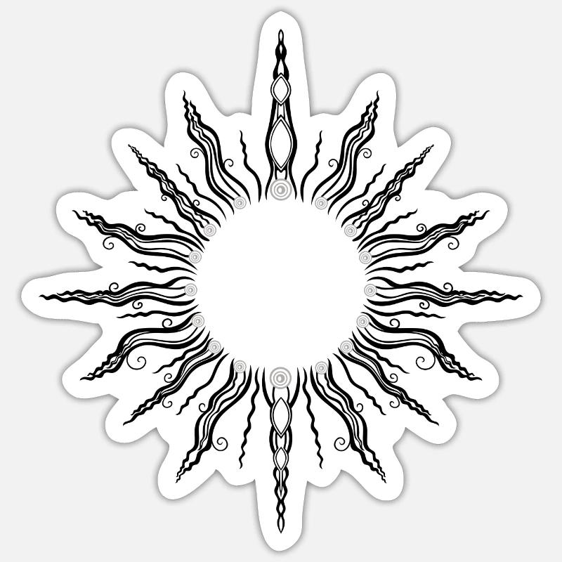 Soleil, Milieu d’été, Été - Sticker taille S (10 x 10 cm) - blanc mat
