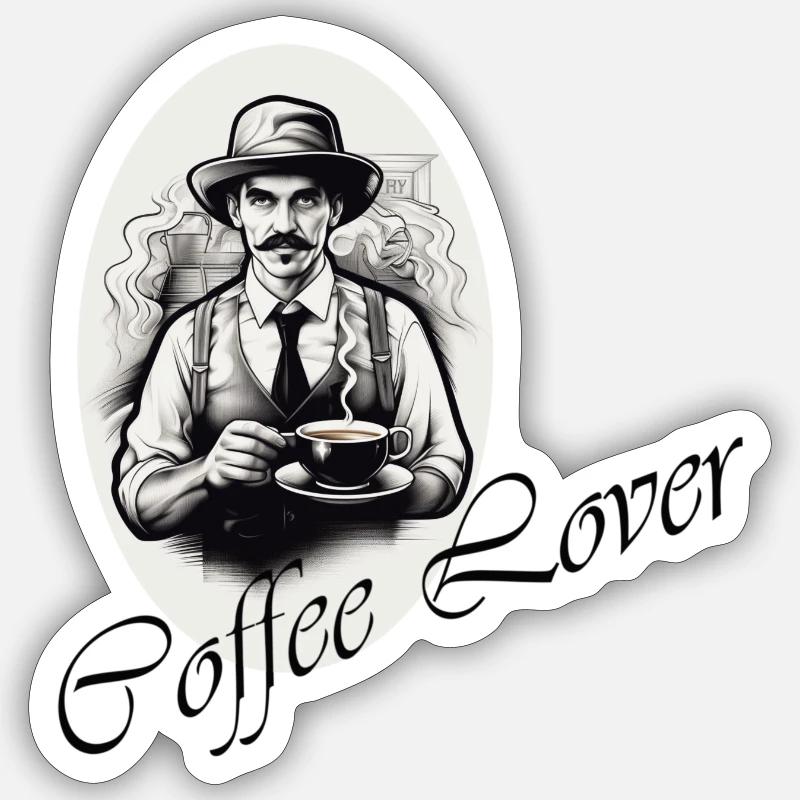 Coffee Lover - Sticker Größe S (10 x 10 cm) - Mattweiß