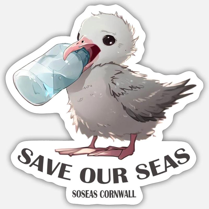 Albatross Chick Plastic Pollution Sticker size S (10 x 10 cm)