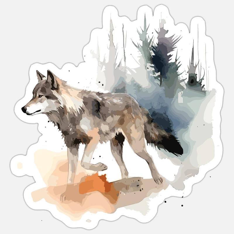 Wolf Wolf Head Scratch Marks Claws Wild Forest Hunter - Sticker taille S (10 x 10 cm) - blanc mat
