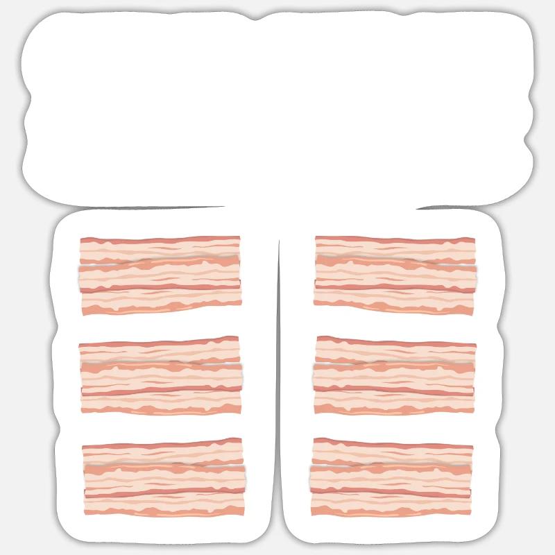 Schauen Sie sich meine Sixpack Bacon Lover Crispy - Sticker Größe S (10 x 10 cm) - Mattweiß