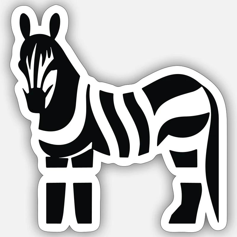 Zebra - Sticker size S (10 x 10 cm) - white matte