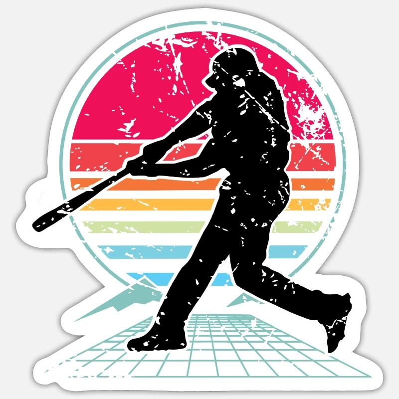 Base-ball - Sticker taille S (10 x 10 cm) - blanc mat