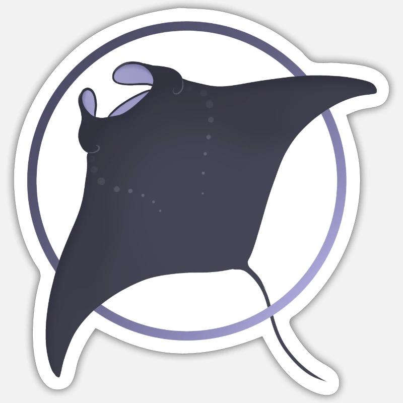 Manta Circle - Sticker Größe S (10 x 10 cm) - Mattweiß