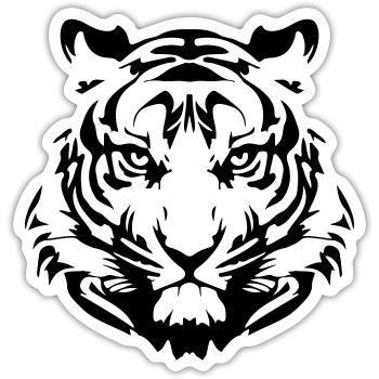 tiger - Sticker size S (10 x 10 cm) - white matte - Front