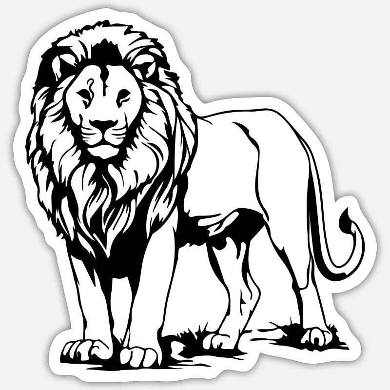 Löwe - Sticker Größe S (10 x 10 cm) - Mattweiß