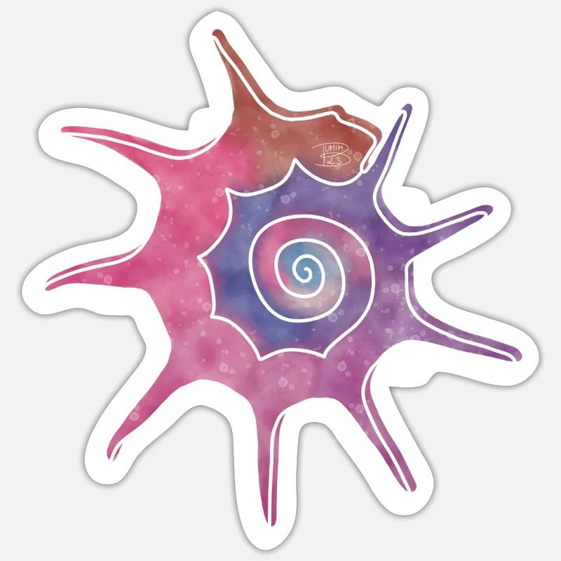 « Bolma », design de ligne boho, série « Shells » Sticker taille S (10 x 10 cm)