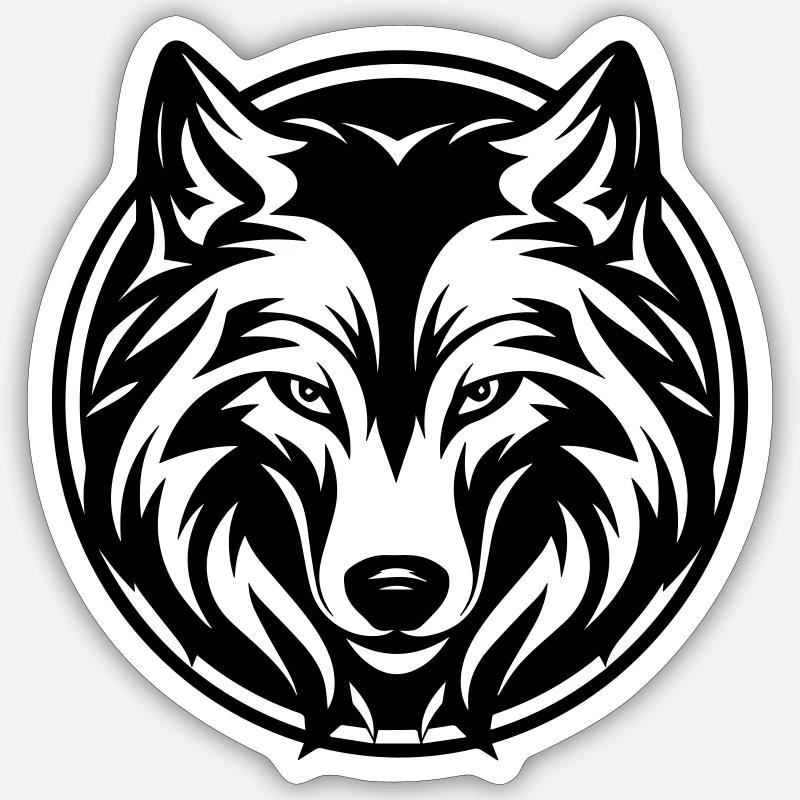 Wolf - Sticker Größe S (10 x 10 cm) - Mattweiß