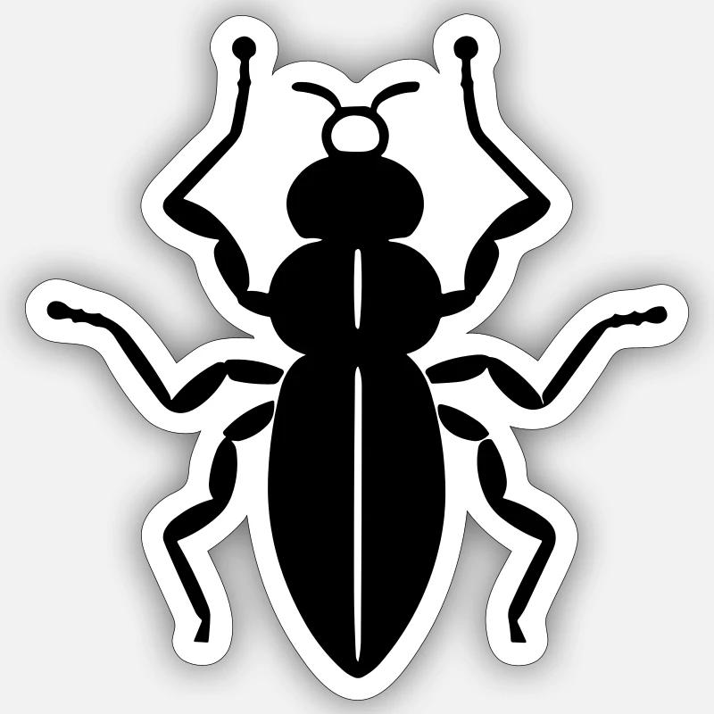 Insecte puce Sticker taille S (10 x 10 cm)