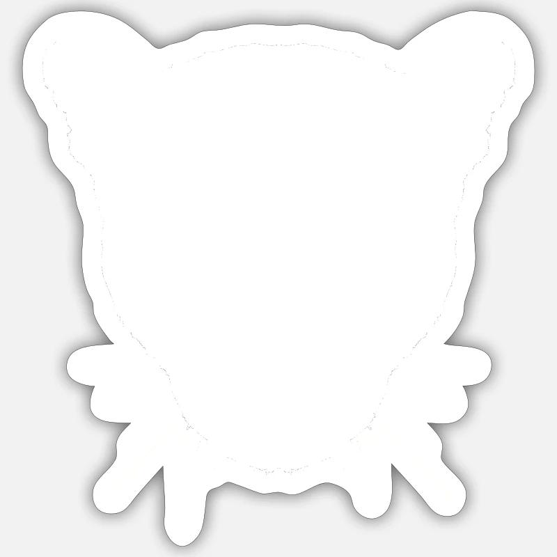 Leopard / Kopf / Grafik / Weiß - Sticker Größe S (10 x 10 cm) - Mattweiß
