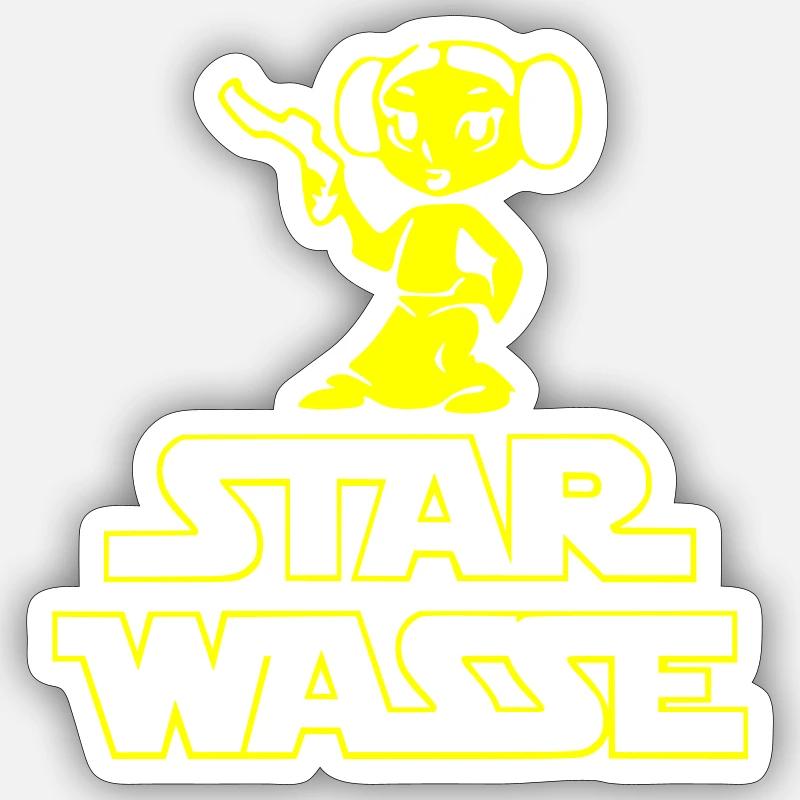 Starwasse - Sticker taille S (10 x 10 cm) - blanc mat